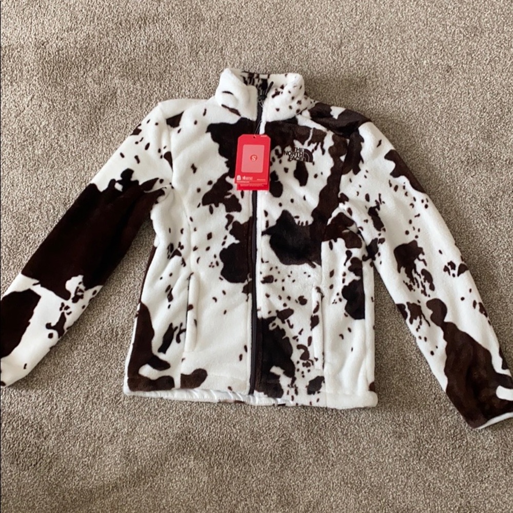 Cow print/cowhide fleece jacket